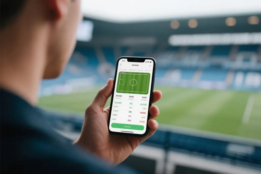 平板电脑上显示着足球战术板与数据分析图表